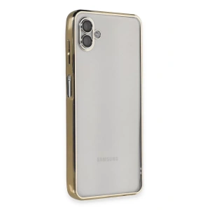 USLUCAN ALIŞVERİŞ Samsung Galaxy A04 Kılıf Lensli Silikon - Gold