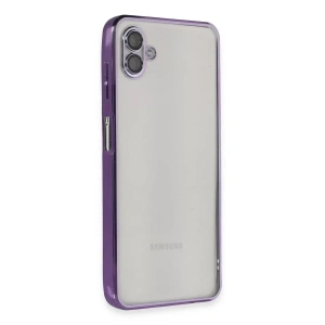 USLUCAN ALIŞVERİŞ Samsung Galaxy A04 Kılıf Lensli Silikon - Mor
