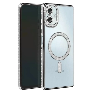 USLUCAN ALIŞVERİŞ Samsung Galaxy A07 4G Joke Simli Magneticsafe Kılıf - Gümüş