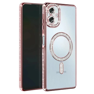 USLUCAN ALIŞVERİŞ Samsung Galaxy A07 4G Joke Simli Magneticsafe Kılıf - Pembe