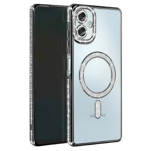 USLUCAN ALIŞVERİŞ Samsung Galaxy A07 4G Joke Simli Magneticsafe Kılıf - Siyah
