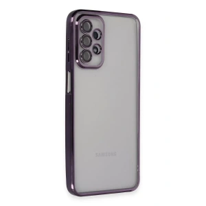 USLUCAN ALIŞVERİŞ Samsung Galaxy A23 4G Kılıf Lensli Silikon - Mor