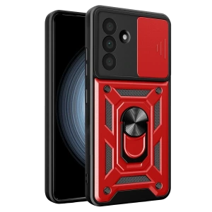 USLUCAN ALIŞVERİŞ Samsung Galaxy A37 5G Pars Lens Yüzüklü Silikon - Kırmızı