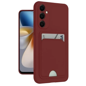 USLUCAN ALIŞVERİŞ Samsung Galaxy M15 Kelvin Kartvizitli Silikon - Bordo
