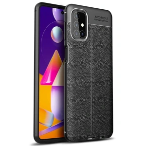 USLUCAN ALIŞVERİŞ Samsung Galaxy M31S Kılıf Auto Focus Kapak - Siyah