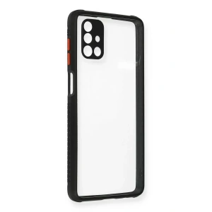 USLUCAN ALIŞVERİŞ Samsung Galaxy M51 Kılıf Miami Şeffaf Silikon - Siyah