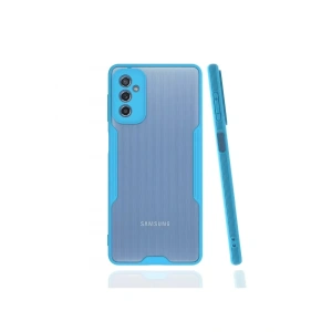 USLUCAN ALIŞVERİŞ Samsung Galaxy M52 5G Kılıf Platin Silikon - Mavi