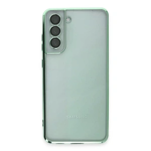USLUCAN ALIŞVERİŞ Samsung Galaxy S21 FE Kılıf Lensli Silikon - Yeşil
