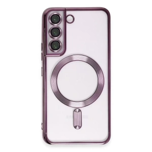 USLUCAN ALIŞVERİŞ Samsung Galaxy S22 Kılıf Kross Magneticsafe Kapak - Mor