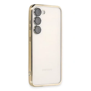 USLUCAN ALIŞVERİŞ Samsung Galaxy S24 Kılıf Lensli Silikon - Gold