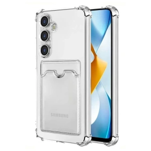 USLUCAN ALIŞVERİŞ Samsung Galaxy S24 Plus Kılıf Kart Şeffaf Silikon - Şeffaf