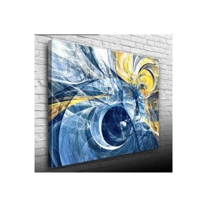 USLUCAN ALIŞVERİŞ Sarı Lacivert Gece Canvas Tablo (50x70)