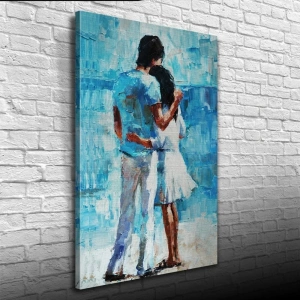 USLUCAN ALIŞVERİŞ Sarılmış Sevgililer Yağlıboya Kanvas Tablo 50 x 70