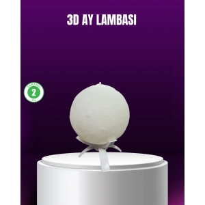 USLUCAN ALIŞVERİŞ Şarjlı 3D Baskılı 16 Renk Ay Lambası  Stand