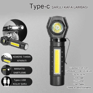 USLUCAN ALIŞVERİŞ Şarjlı Mıktanıslı Kafa Lambasi Wt-621