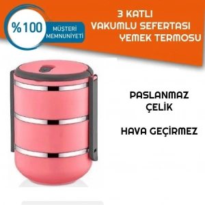 USLUCAN ALIŞVERİŞ Sefer Tası Yemek Termosu Saklama Kabı Termosu 3lü - ÇELİK