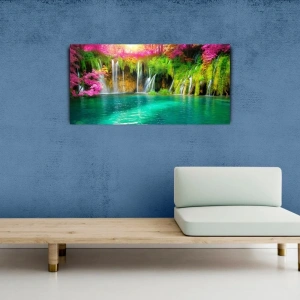 USLUCAN ALIŞVERİŞ Şelale ve Göl Resmi Kanvas Tablo 60 x 120