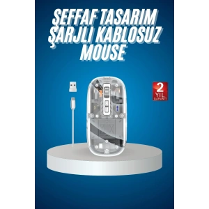 USLUCAN ALIŞVERİŞ Sessiz Tıklama Çift Modlu Bluetooth Ve Alıcı Şeffaf Mouse Fare