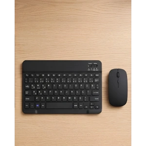USLUCAN ALIŞVERİŞ Sessiz Tuşlu Kablosuz Klavye Mouse Seti Çoklu Cihaz Uyumlu