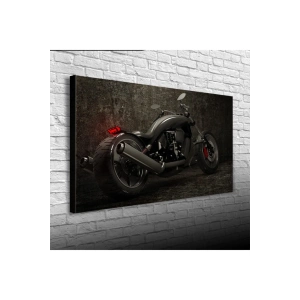 USLUCAN ALIŞVERİŞ Siyah Motorsiklet Canvas Tablo (60x120)