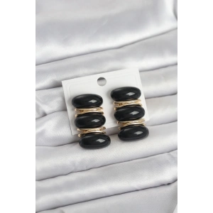 USLUCAN ALIŞVERİŞ Siyah Vintage Model Gold Renk Kadın Küpe