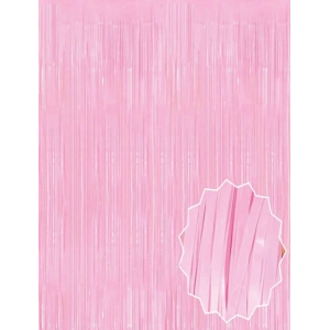 USLUCAN ALIŞVERİŞ Soft Pembe Püsküllü Kapı Perdesi