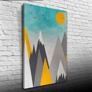 USLUCAN ALIŞVERİŞ Soyut Günbatımı ,  Pastel Renklerde Kanvas Tablo 50 x 70