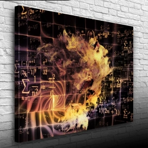 USLUCAN ALIŞVERİŞ Soyut Matematikçi ve Formüller Kanvas Tablo 50 x 70