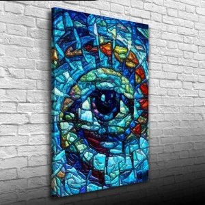 USLUCAN ALIŞVERİŞ Soyut , Mavi Tonlarda Dekoratif Kanvas Tablo 50 x 70