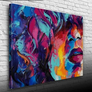 USLUCAN ALIŞVERİŞ Soyut,  Renkli , Yağlıboya Dokulu Kanvas Tablo 50 x 70