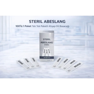 USLUCAN ALIŞVERİŞ Steril Abeslang 100lü 1 Paket Tek Tek Paketli Ahşap Dil Basacağı Medikal Spatula
