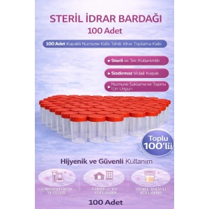 USLUCAN ALIŞVERİŞ Steril İdrar Kabı Kapasiteli Numune Toplama Kabı 100 Adet