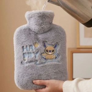 USLUCAN ALIŞVERİŞ Stitch Figürlü Gri Peluş Sıcak Su Torbası 1 Litre