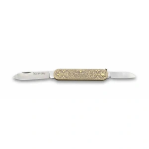 USLUCAN ALIŞVERİŞ Sürbısa 61804 Pirinç İşlemeli Sürmene Çakısı 5,5 / 3,5 cm - Çift Bıçaklı