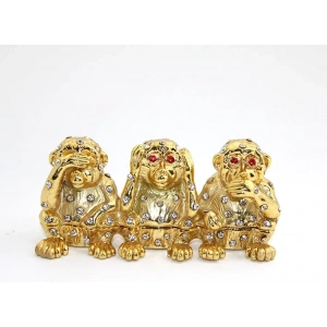 USLUCAN ALIŞVERİŞ Swarovski Taşlı 3lü Maymun Seti