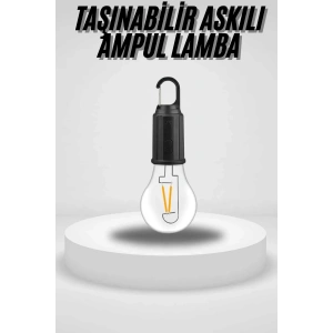 USLUCAN ALIŞVERİŞ Taşınabilir Askılı Ampul Kamp Lambası Askılı Type-C Şarjlı Bahçe Lambası