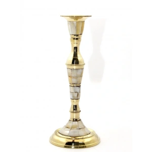 USLUCAN ALIŞVERİŞ Tekli Pirinç Sedefli Şamdan Model 1