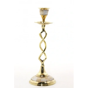 USLUCAN ALIŞVERİŞ Tekli Pirinç Sedefli Şamdan Model 2