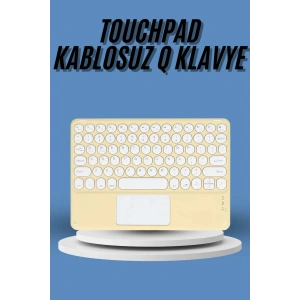 USLUCAN ALIŞVERİŞ Touchpad Tüm Cihazlara Uyumlu Bluetooth Klavye Touchpad Slim Kablosuz Wifi Q Klavye