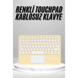 USLUCAN ALIŞVERİŞ Touchpad Uyumlu Bluetooth Klavye Slim Kablosuz Wifi Q Klavye