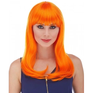 USLUCAN ALIŞVERİŞ Turuncu Renk Uzun Düz Parti Peruğu