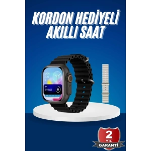 USLUCAN ALIŞVERİŞ Ultra Akıllı Saat 49 Mm Çift Kordonlu Arama Cevaplama Bluetooth Bağlantılı