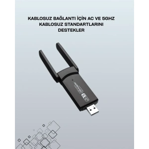 USLUCAN ALIŞVERİŞ USB 3.0 Wireless Adaptör – 2.4GHz & 5GHz Destekli