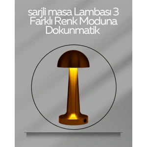 USLUCAN ALIŞVERİŞ USB Şarjlı Dokunmatik LED Masa Lambası – 3 Renk Modu & Dimmer