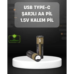 USLUCAN ALIŞVERİŞ USB Type-C ile Hızlı Şarj Edilebilen AA Lityum Pil