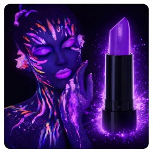 USLUCAN ALIŞVERİŞ UV Neon Mor Ruj – Karanlıkta Parlayan Makyaj Boyası