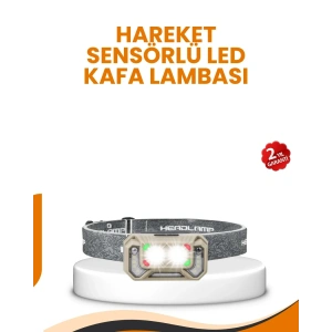 USLUCAN ALIŞVERİŞ Uzun Menzilli Sensörlü LED Kafa Lambası Kamp ve Yürüyüş