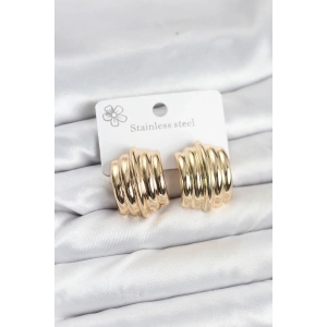 USLUCAN ALIŞVERİŞ Vintage Model 316L Çelik Gold Renk Kadın Küpe
