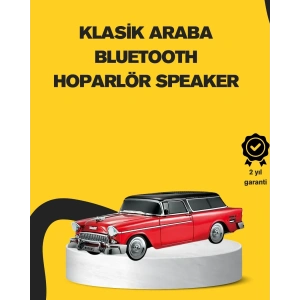USLUCAN ALIŞVERİŞ Vintage Tasarımlı LED Işıklı Bluetooth Hoparlör 10W