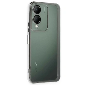 USLUCAN ALIŞVERİŞ Vivo Y17S Kılıf Lensli Silikon - Gümüş